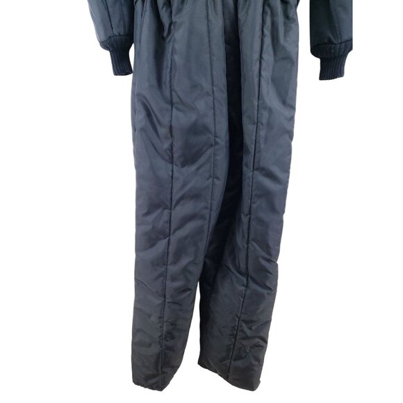 Vintage Insulated Snow Suit Coveralls Womens Size 12-14 Black Nylon Blend - Picture 3 of 10